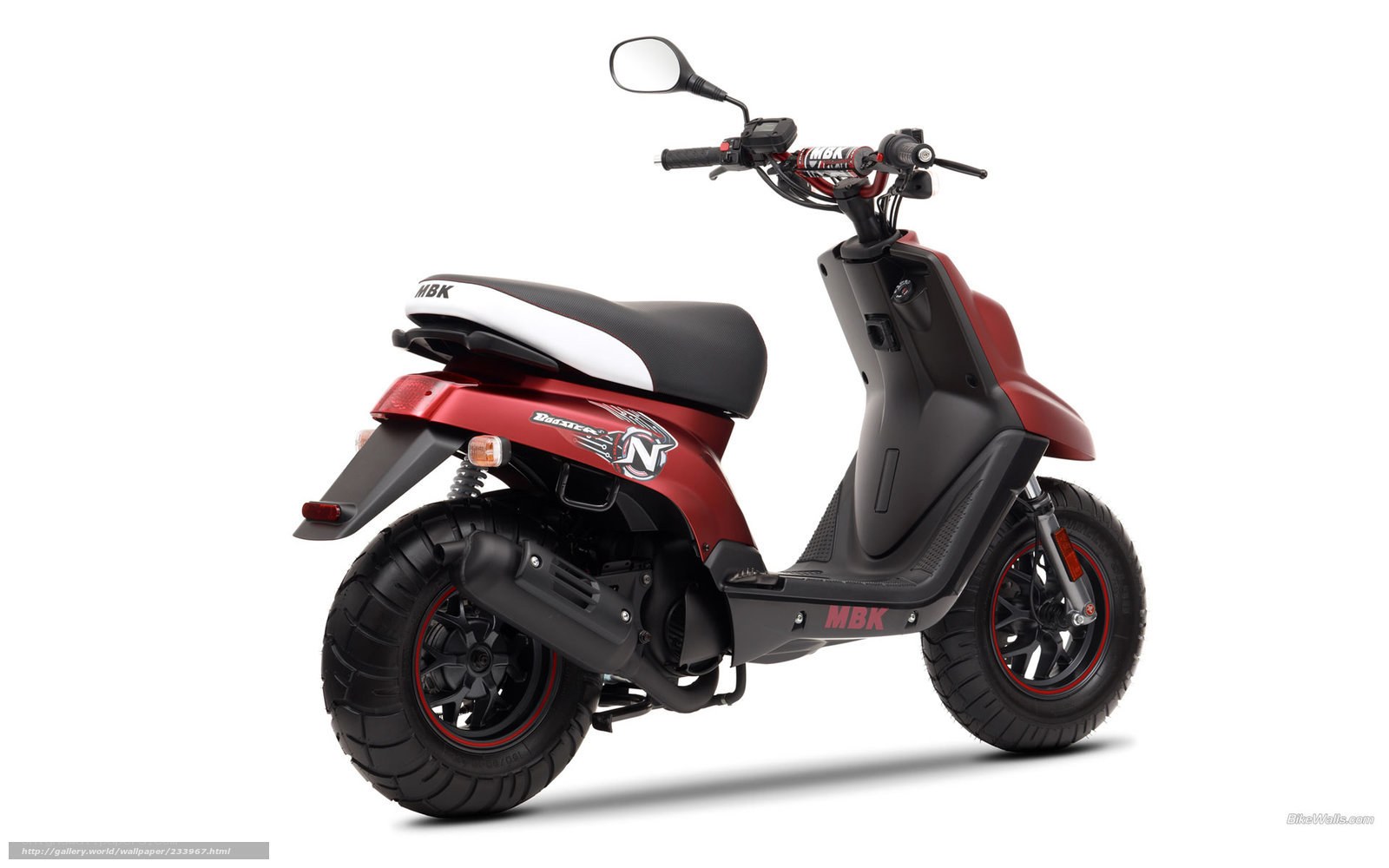 Red and black MBK scooter