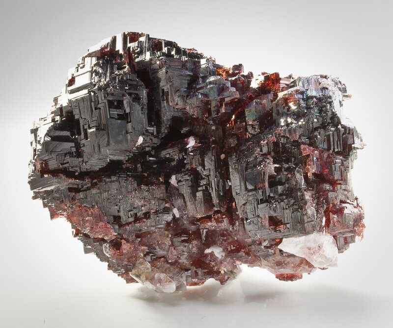 Red and Black Mineral Cluster — Dramatic