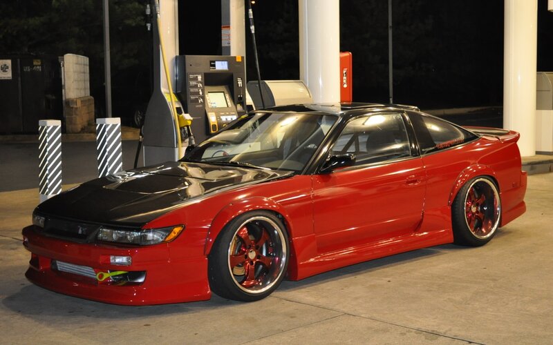 Red and black modified sports car