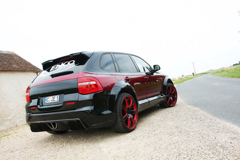 red and black modified SUV