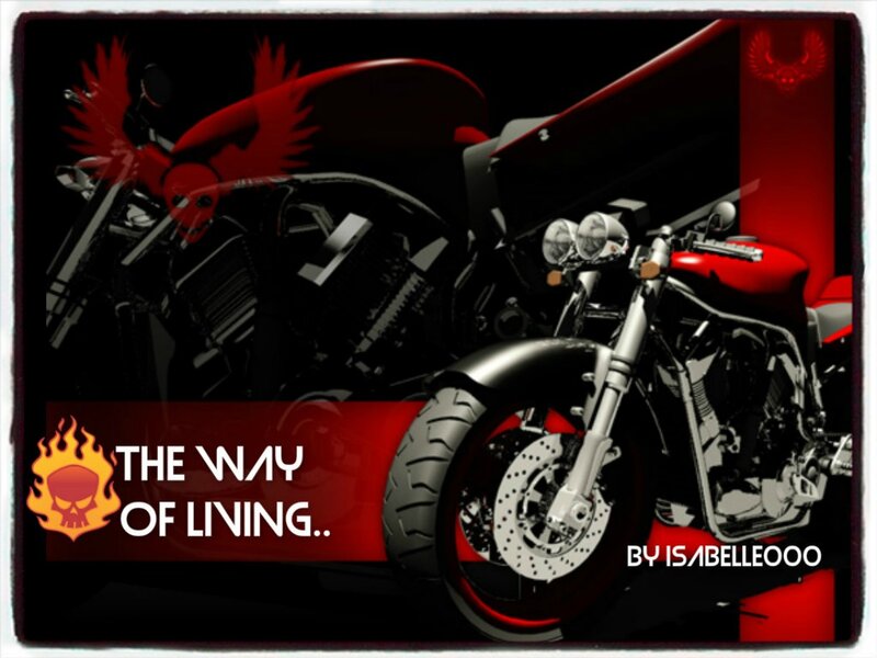 Red and Black Motorcycle — Dramatic, Digital Art