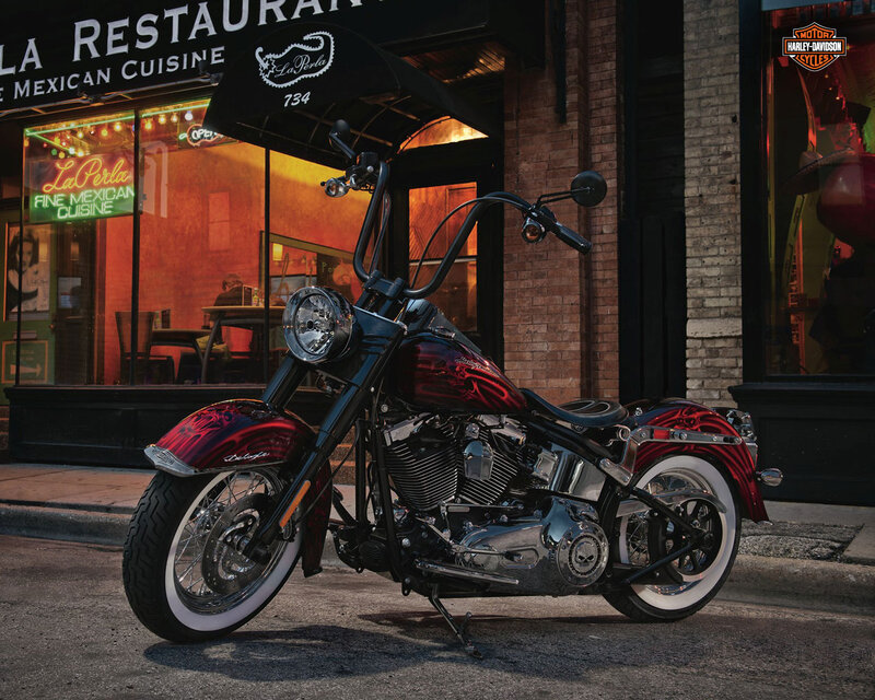 Red and Black Motorcycle — Dramatic, Night, Photograph