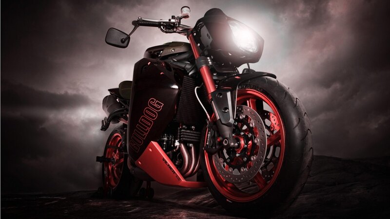 Red and Black Motorcycle — Dramatic, Night
