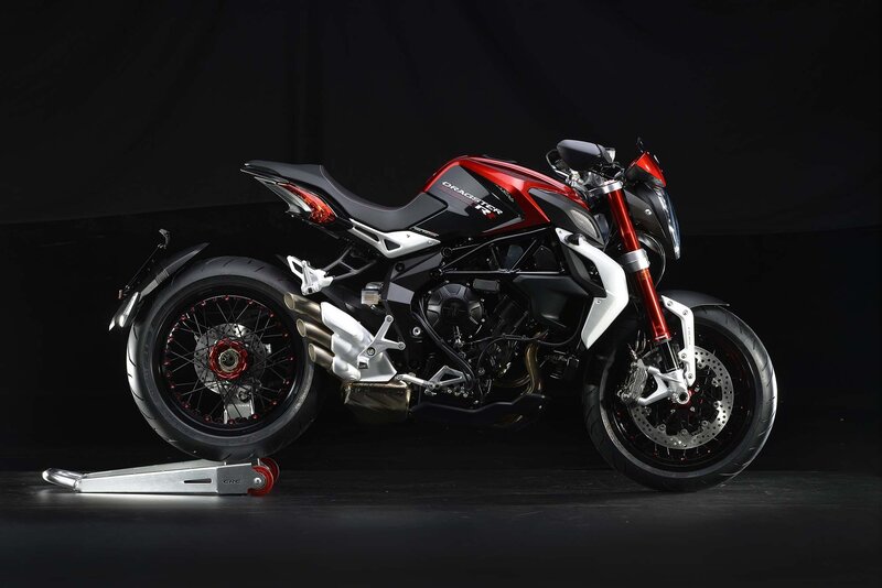 Red and Black Motorcycle — Dramatic, Photograph, Stand, Black Background