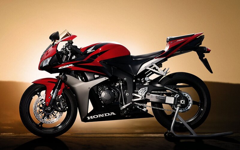 Red and Black Motorcycle — Dramatic, Photograph, Stand