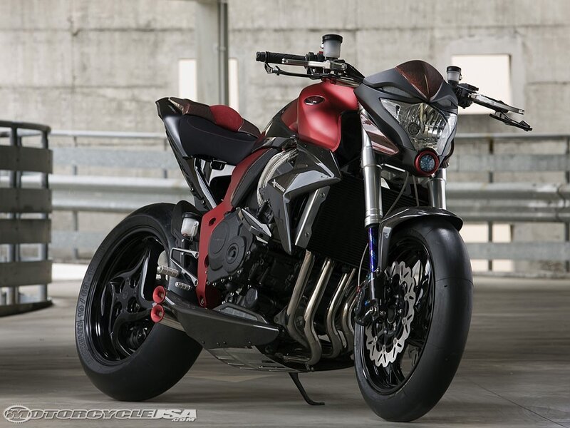 Red and Black Motorcycle — Neutral, Photograph, Concrete Wall, Guardrail, Seat