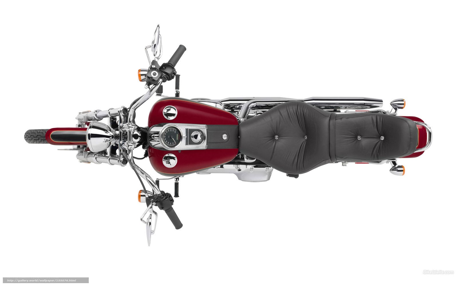 red and black motorcycle top view