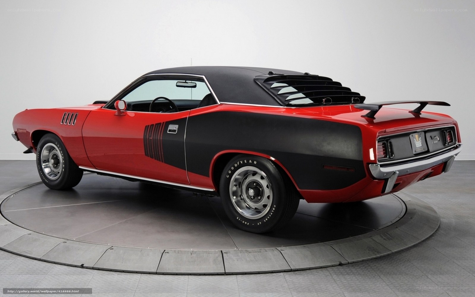 Red and black muscle car