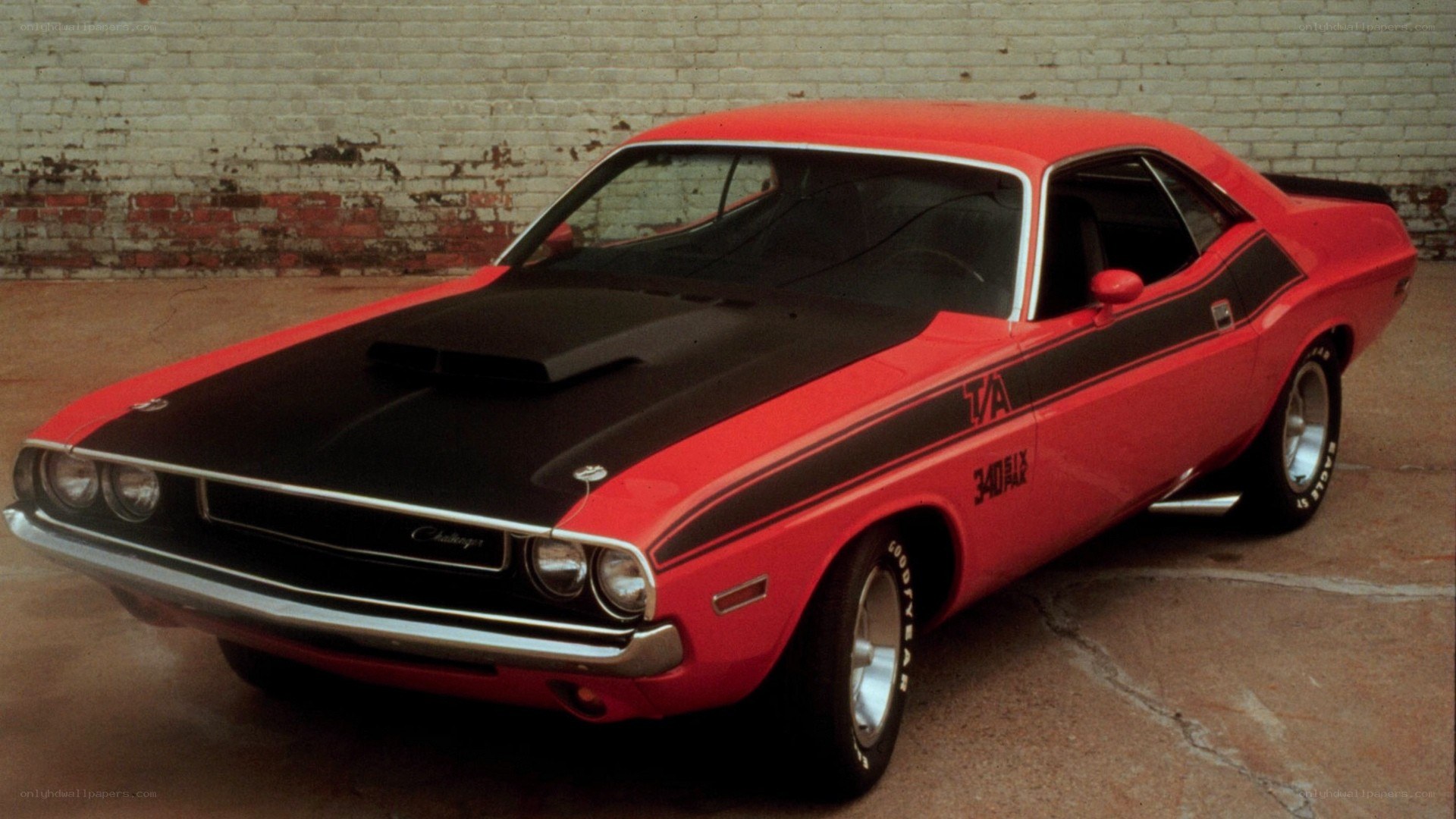 Red and black muscle car
