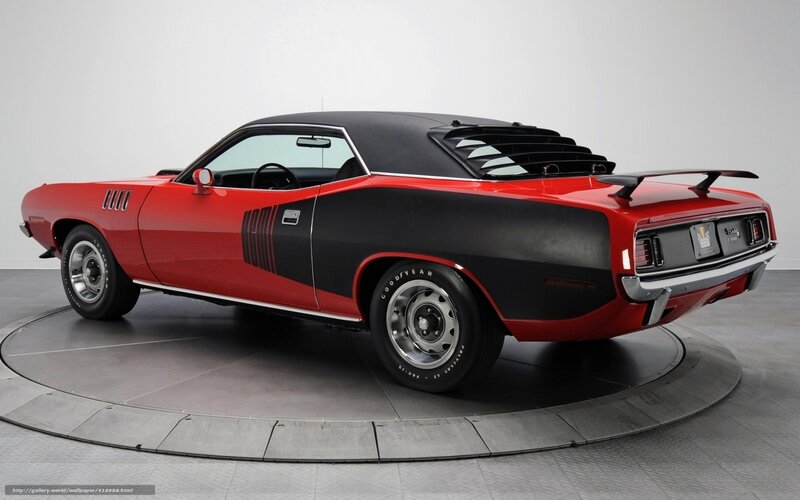 Red and Black Muscle Car — Neutral, Photograph, Rotating Platform, Tires