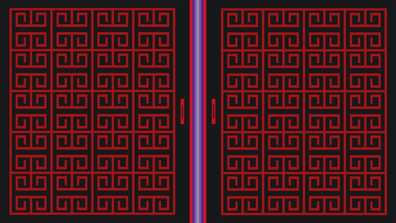 Red and Black Patterned Doors