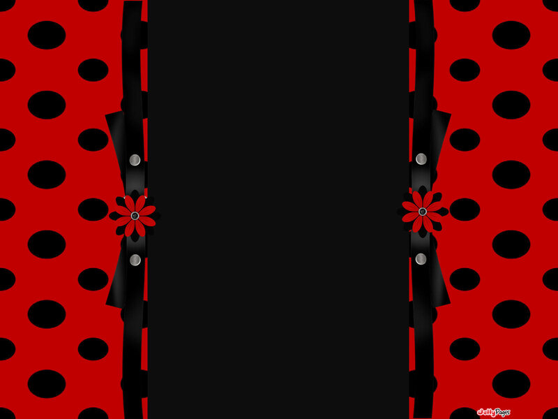 red and black polka dot design
