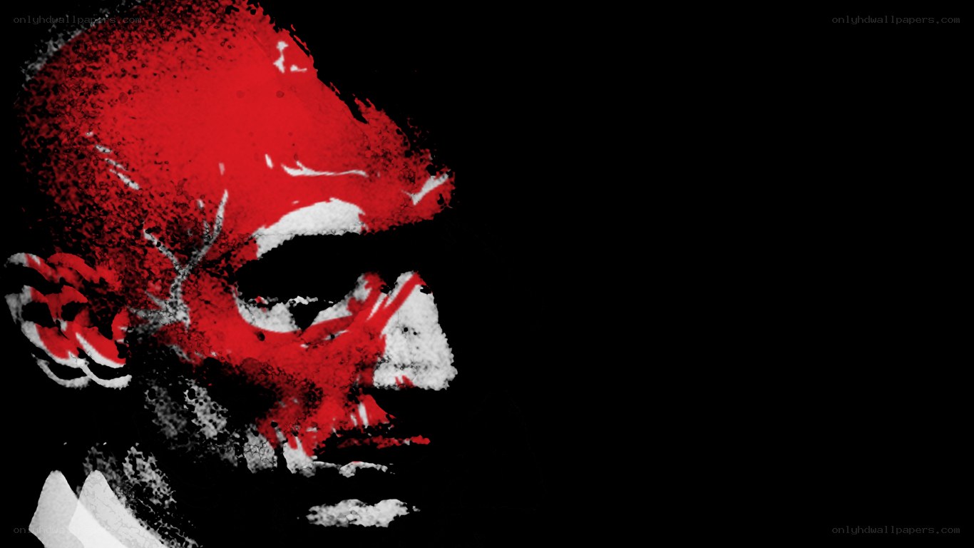 red and black portrait art
