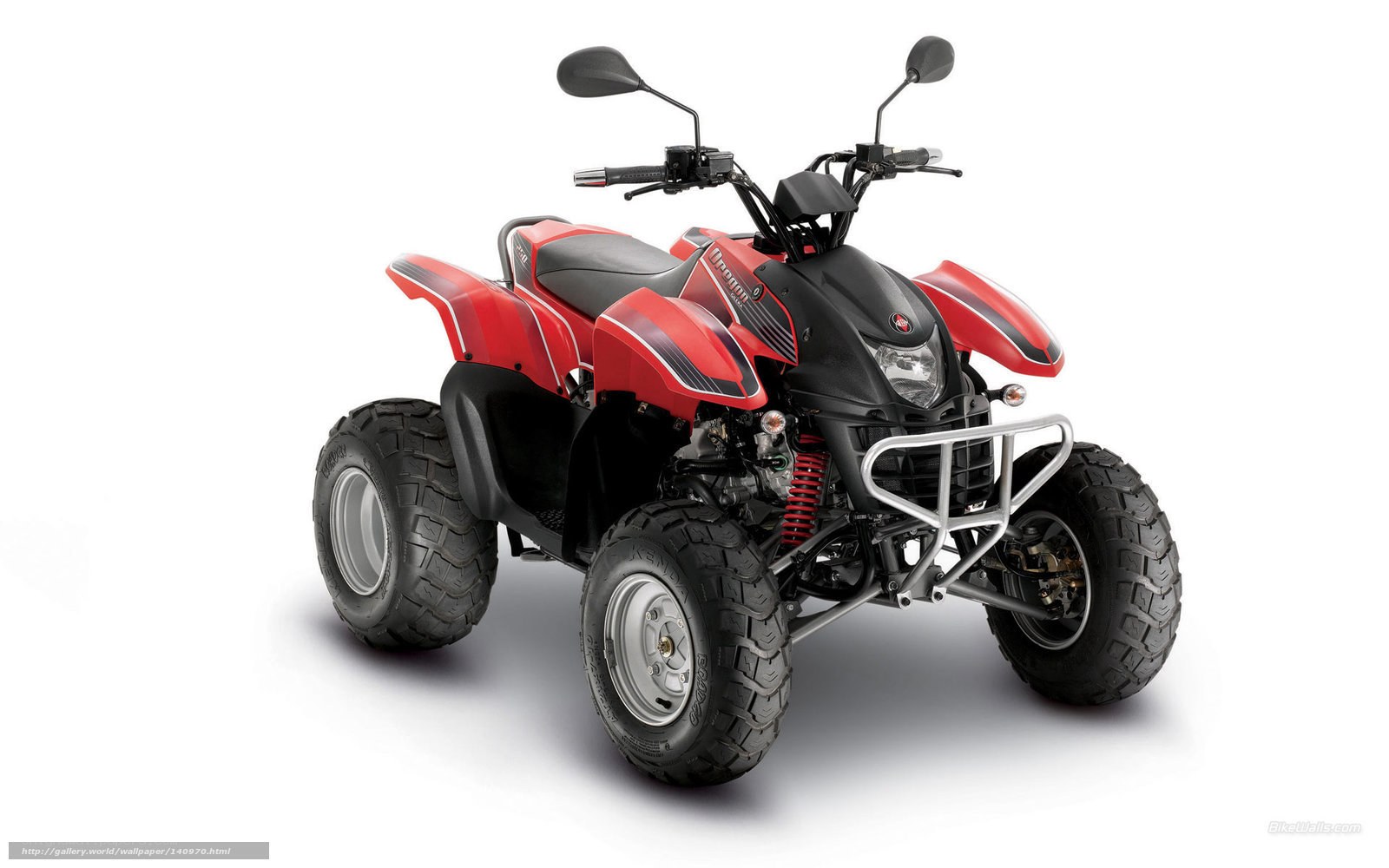 Red and black quad bike