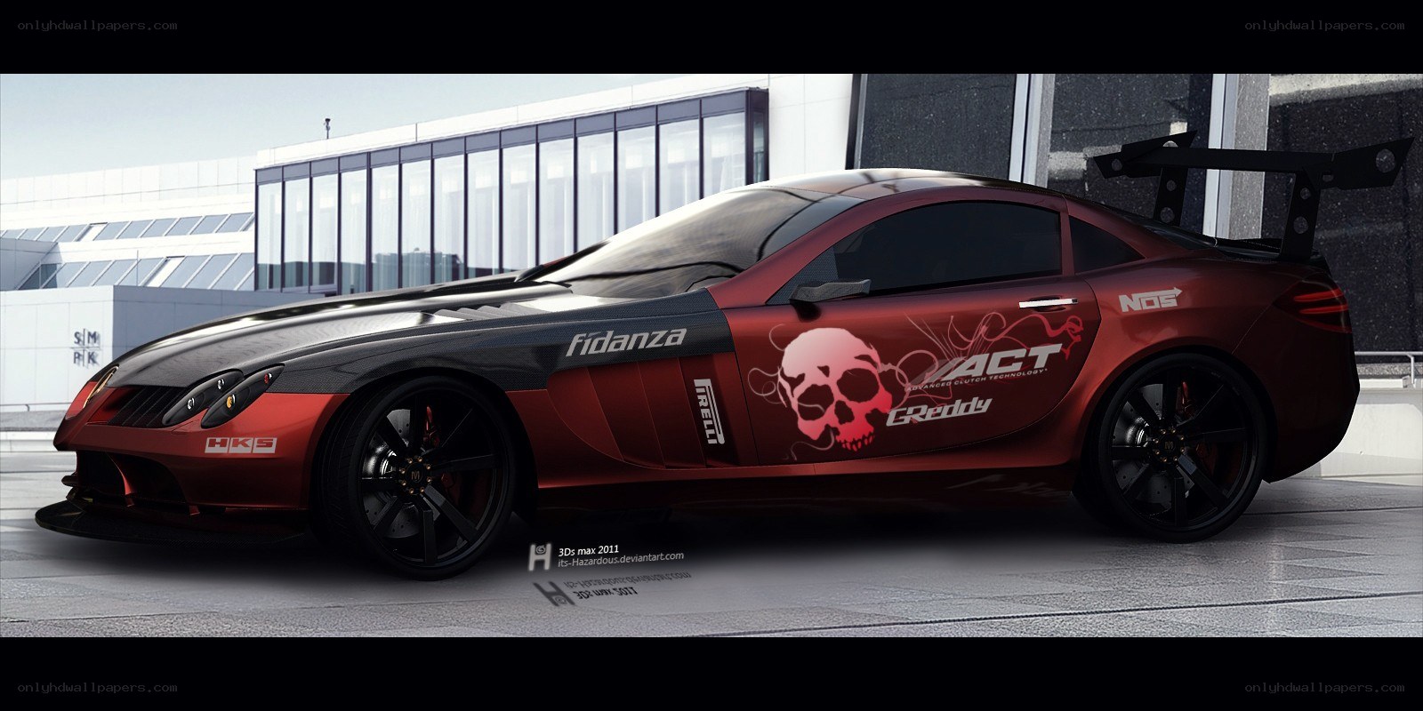 red and black race car