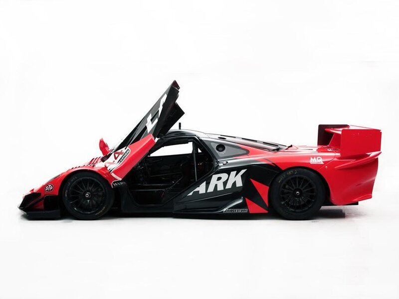red and black race car