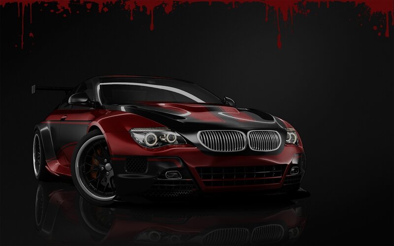 Red and Black Race Car — Dark