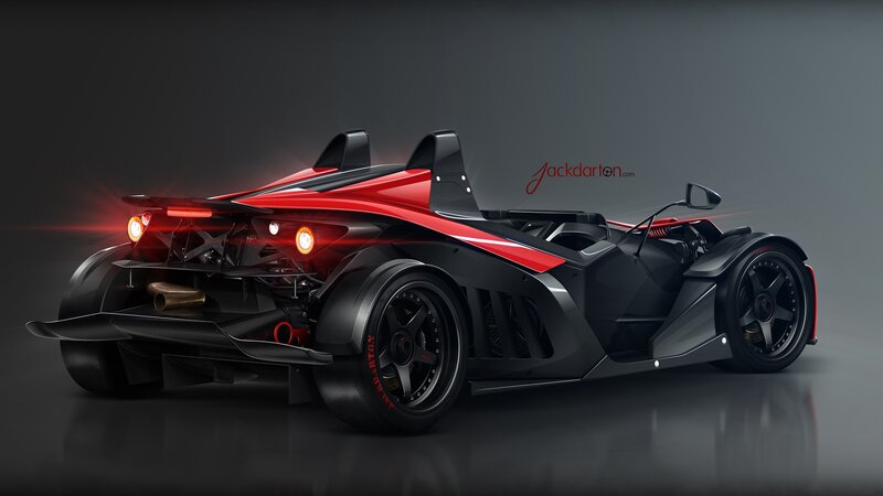 Red and Black Race Car — Dramatic, 3d Render, Carbon Fiber