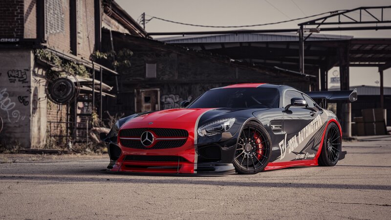 Red and Black Race Car — Dramatic, Afternoon