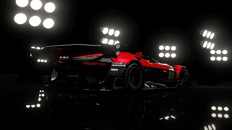 Red and Black Race Car — Dramatic, Night, 3d Render