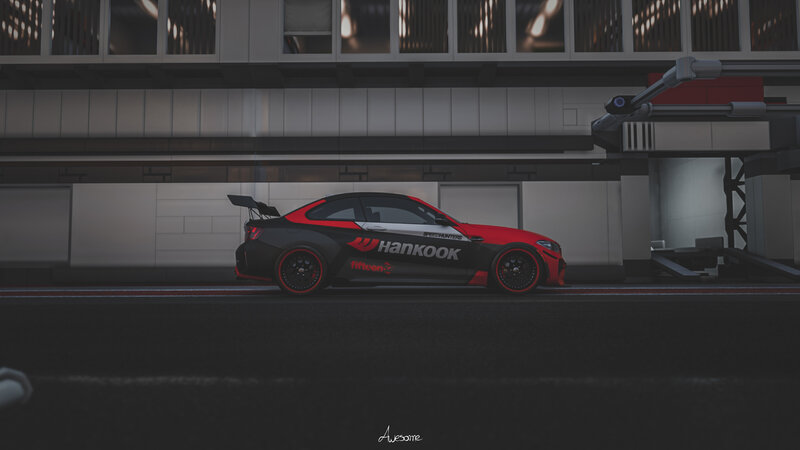 Red and Black Race Car — Dramatic, Night, Digital Art, Building