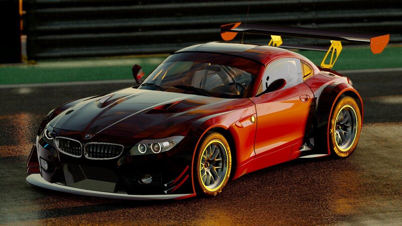 Red and Black Race Car — Dramatic, Sunset, 3d Render