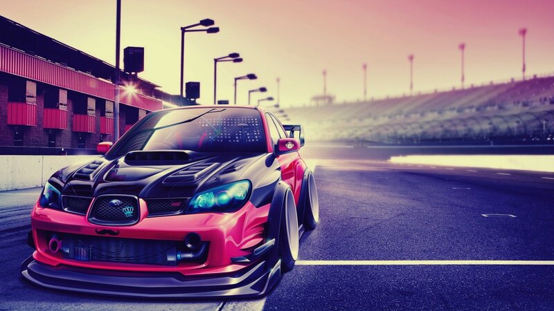 red and black race car on track