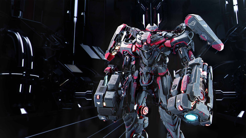 Red and Black Robot — Dramatic, 3d Render, Mech