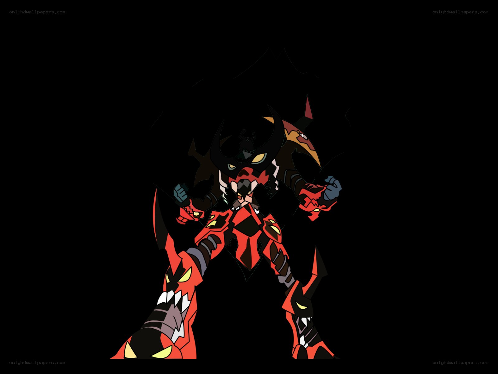 red and black robot warrior