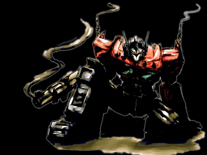 red and black robot warrior