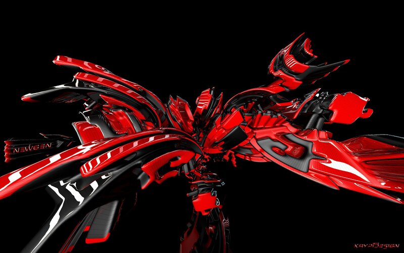 Red and black robotic design