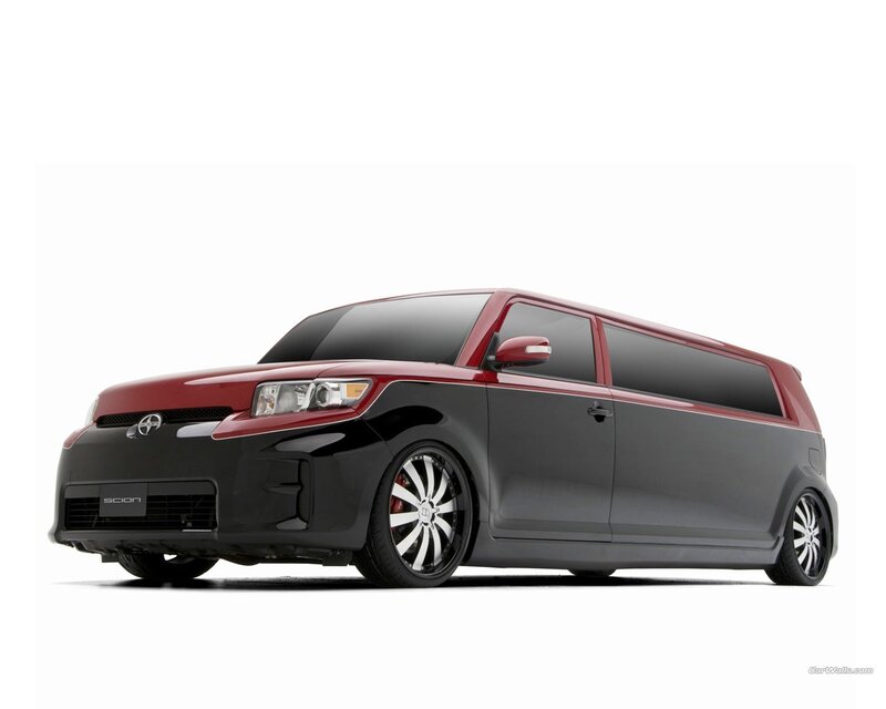 red and black scion xB limo