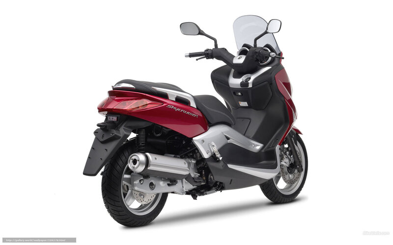 Red and Black Scooter — Neutral, Photograph, Windshield, Exhaust Pipe