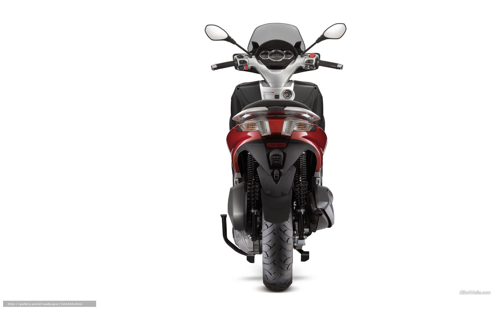 red and black scooter rear view