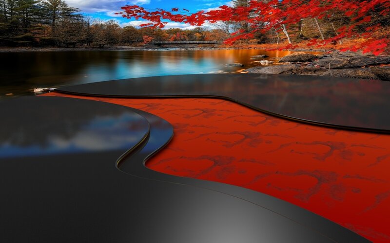 Red and Black Sculpture