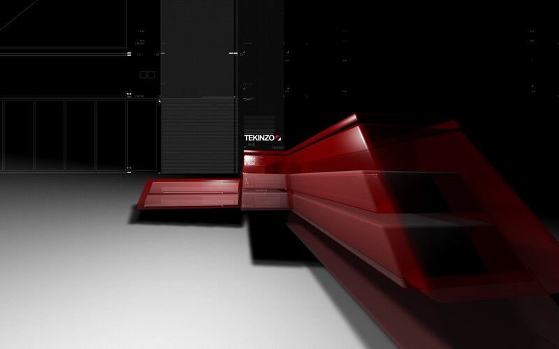Red and Black Server Rack