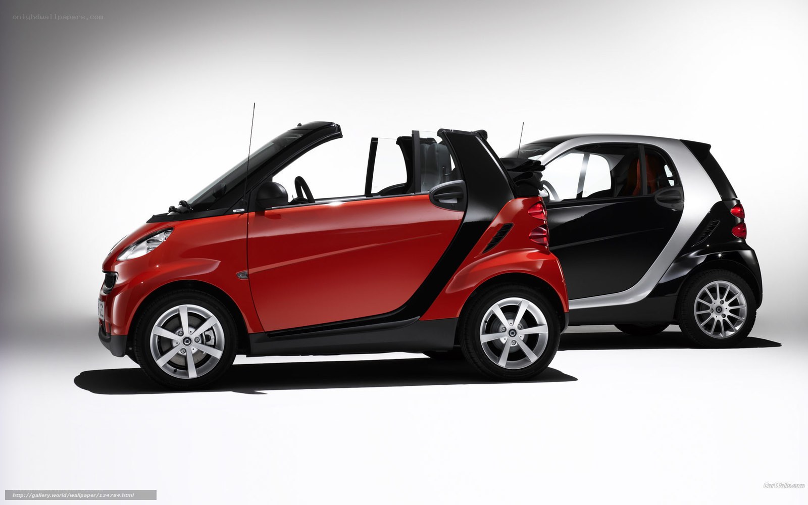 Red and black smart cars