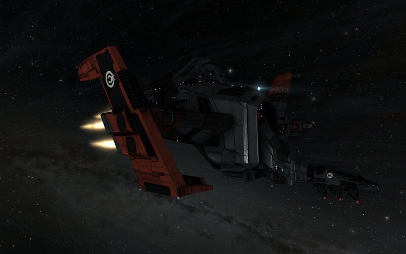 Red and Black Spaceship — Dark