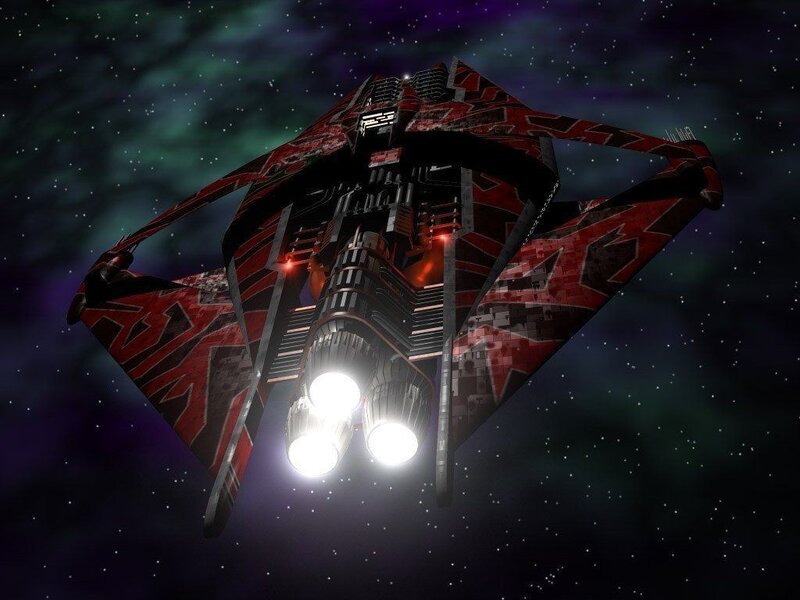 Red and Black Spaceship — Dramatic