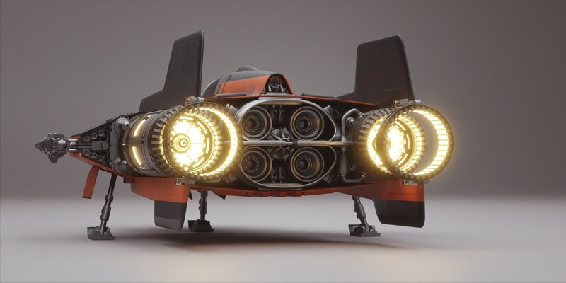 Red and Black Spaceship — Mechanical
