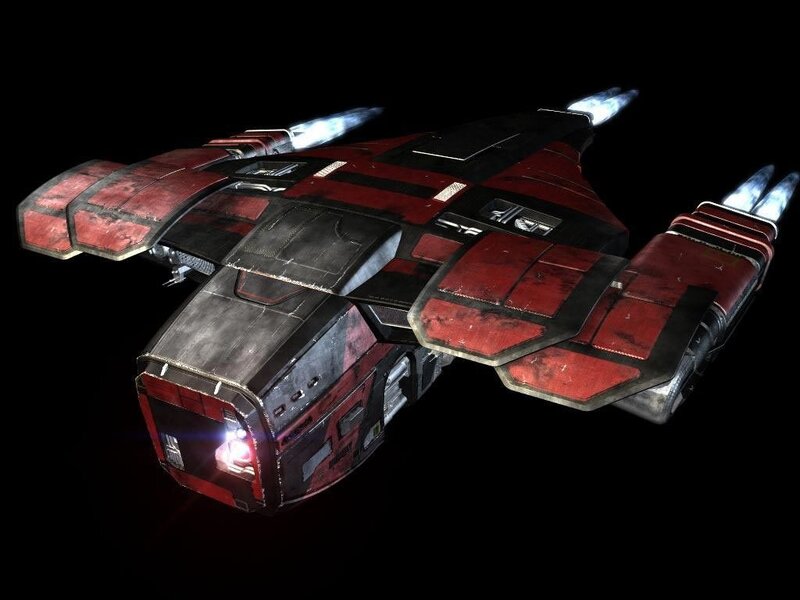 red and black spaceship