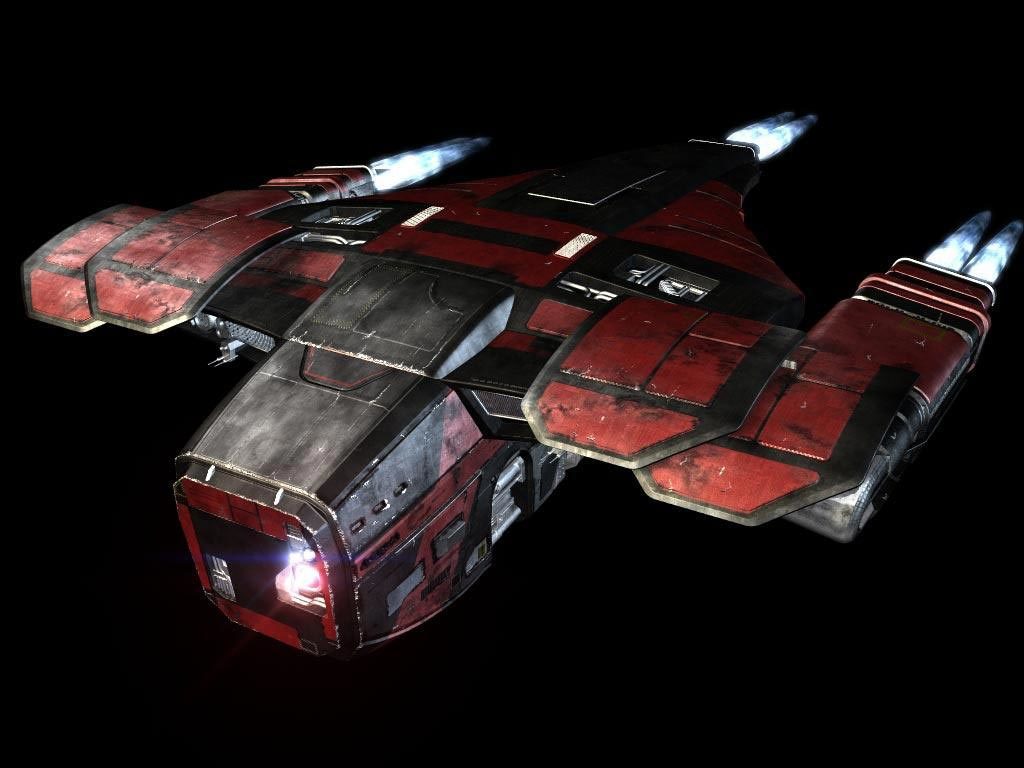 red and black spaceship