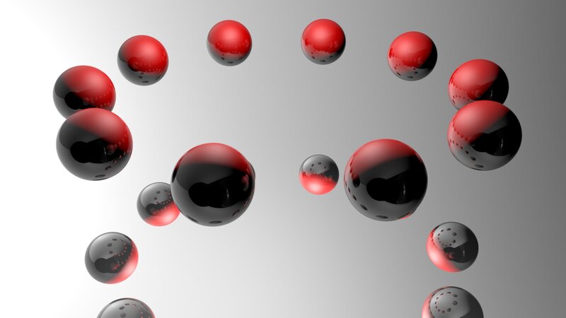 Red and Black Spheres — Neutral