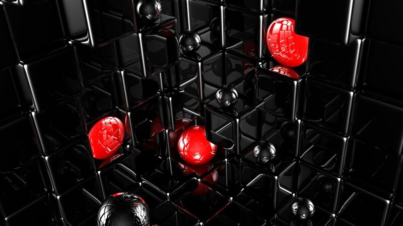 Red and Black Spheres