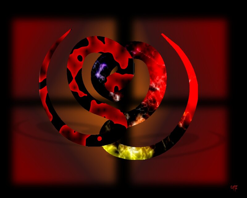Red and Black Spiral — Dramatic