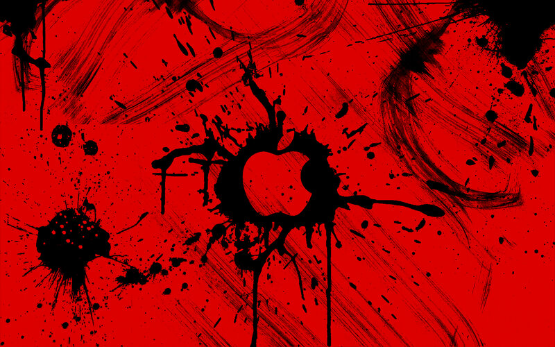Red and black splatter art