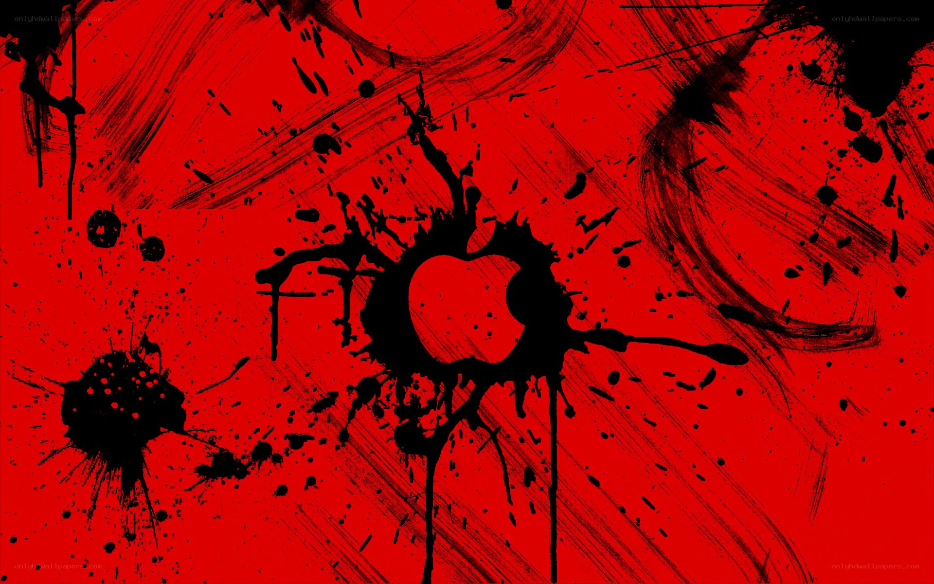 Red and black splatter art