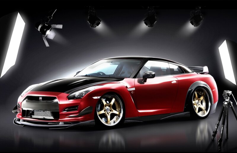 Red and Black Sports Car — Dramatic, 3d Render