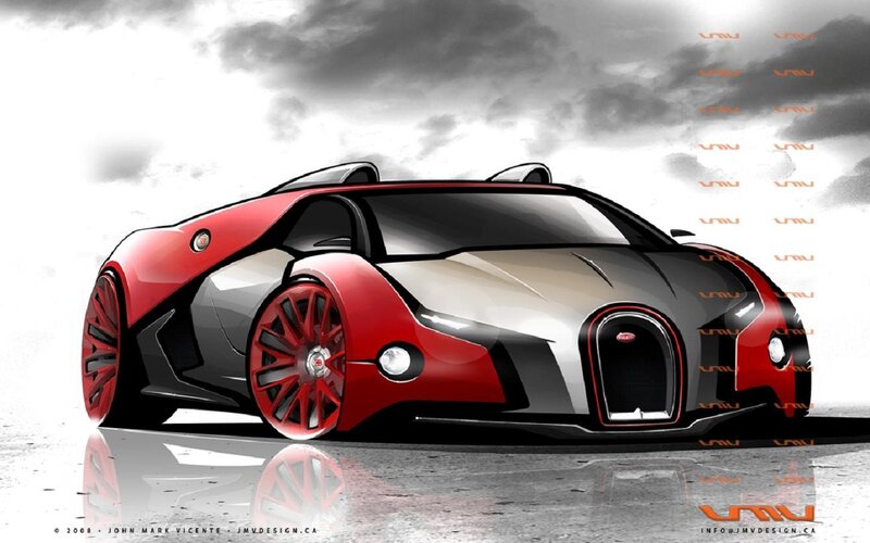 Red and Black Sports Car — Dramatic, Digital Art