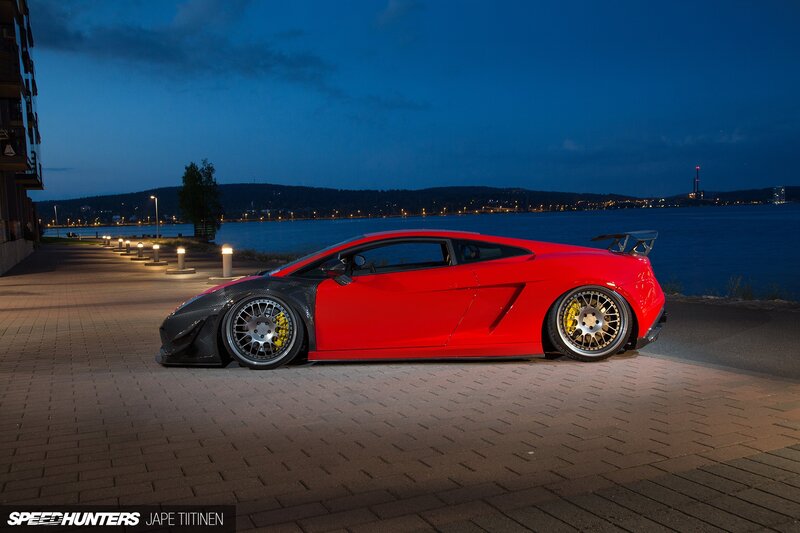 Red and Black Sports Car — Dramatic, Night